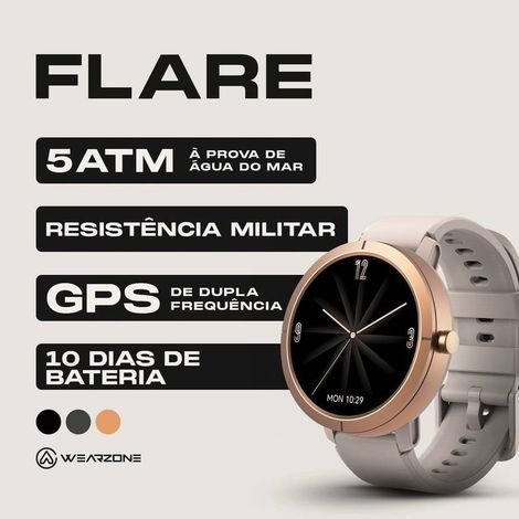 WEARZONE FLARE | GPS | 5ATM APROVA DE ÁGUA DO MAR | RESISTÊNCIA IP69K